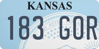 KS license plate 183GOR