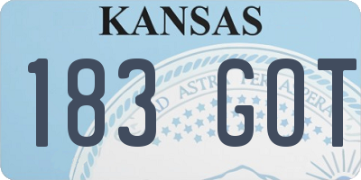 KS license plate 183GOT