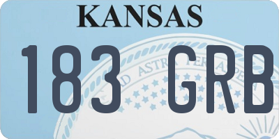 KS license plate 183GRB