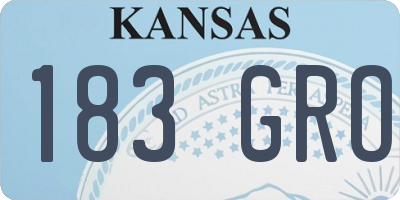KS license plate 183GRO