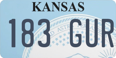 KS license plate 183GUR