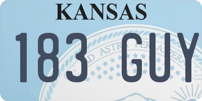 KS license plate 183GUY