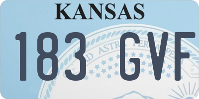 KS license plate 183GVF