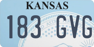 KS license plate 183GVG