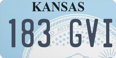 KS license plate 183GVI