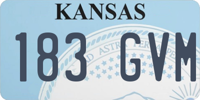 KS license plate 183GVM