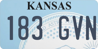 KS license plate 183GVN