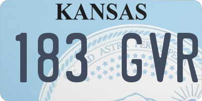 KS license plate 183GVR