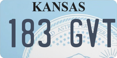 KS license plate 183GVT