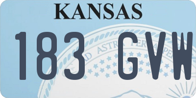 KS license plate 183GVW