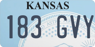 KS license plate 183GVY