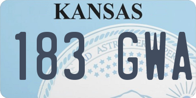 KS license plate 183GWA