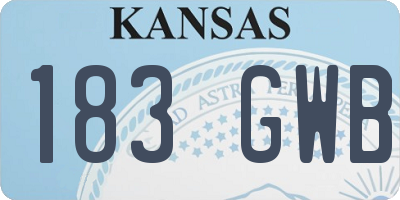 KS license plate 183GWB