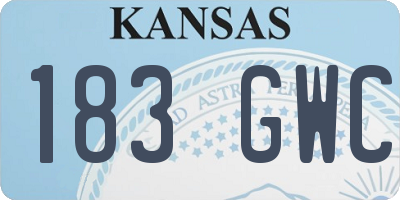 KS license plate 183GWC