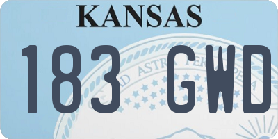 KS license plate 183GWD