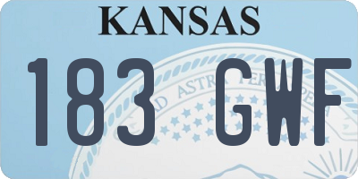 KS license plate 183GWF