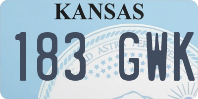 KS license plate 183GWK