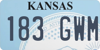 KS license plate 183GWM
