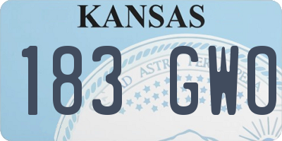 KS license plate 183GWO