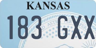 KS license plate 183GXX