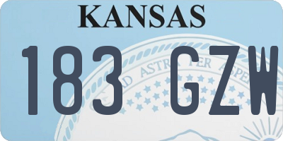 KS license plate 183GZW