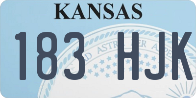 KS license plate 183HJK