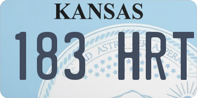 KS license plate 183HRT