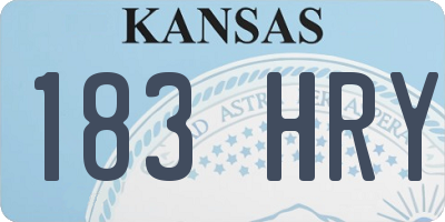 KS license plate 183HRY