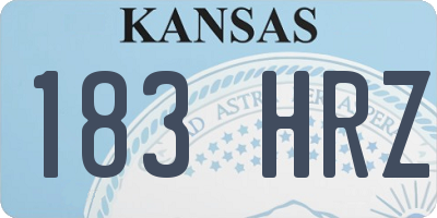 KS license plate 183HRZ