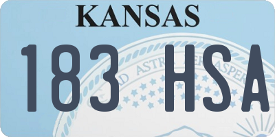 KS license plate 183HSA