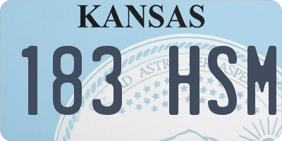 KS license plate 183HSM