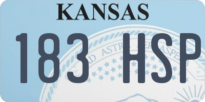 KS license plate 183HSP