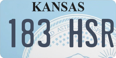 KS license plate 183HSR