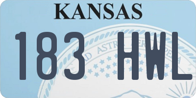 KS license plate 183HWL