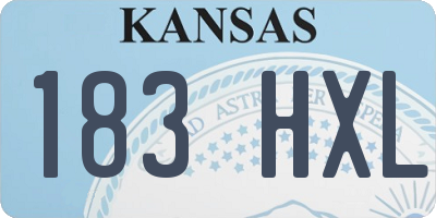 KS license plate 183HXL