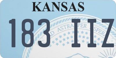 KS license plate 183IIZ
