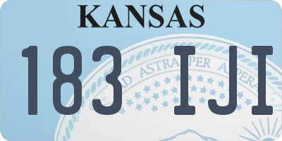 KS license plate 183IJI