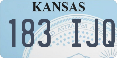 KS license plate 183IJQ