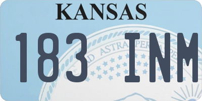 KS license plate 183INM