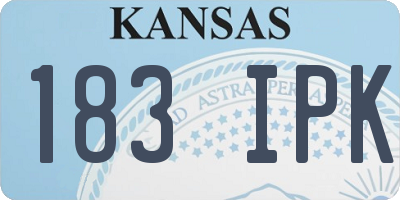KS license plate 183IPK
