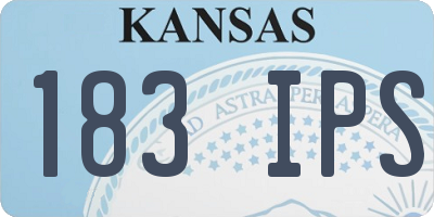 KS license plate 183IPS