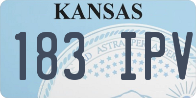 KS license plate 183IPV