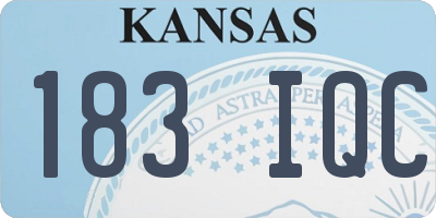 KS license plate 183IQC