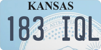 KS license plate 183IQL