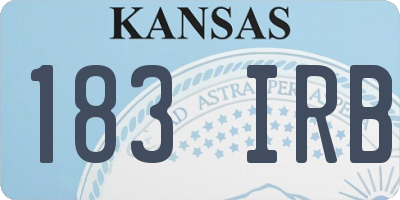 KS license plate 183IRB