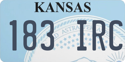 KS license plate 183IRC