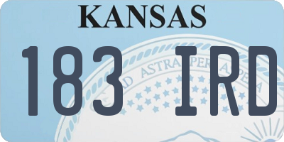 KS license plate 183IRD