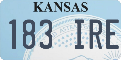 KS license plate 183IRE