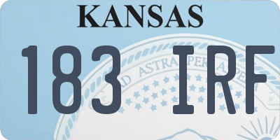 KS license plate 183IRF