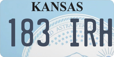 KS license plate 183IRH